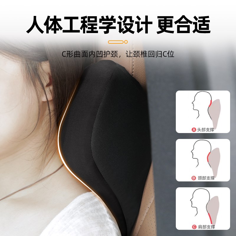 25款C260L头枕腰靠200L座椅记忆棉护颈枕汽车靠枕靠垫新*
