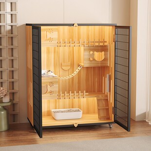 猫笼子室内全景猫窝家用豪华猫屋一体猫厕超大自由空间铁门猫别墅