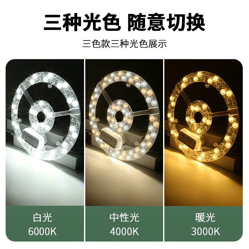 LED吸顶灯灯芯圆形改造灯板替换风扇光源环形客厅灯管灯条灯盘