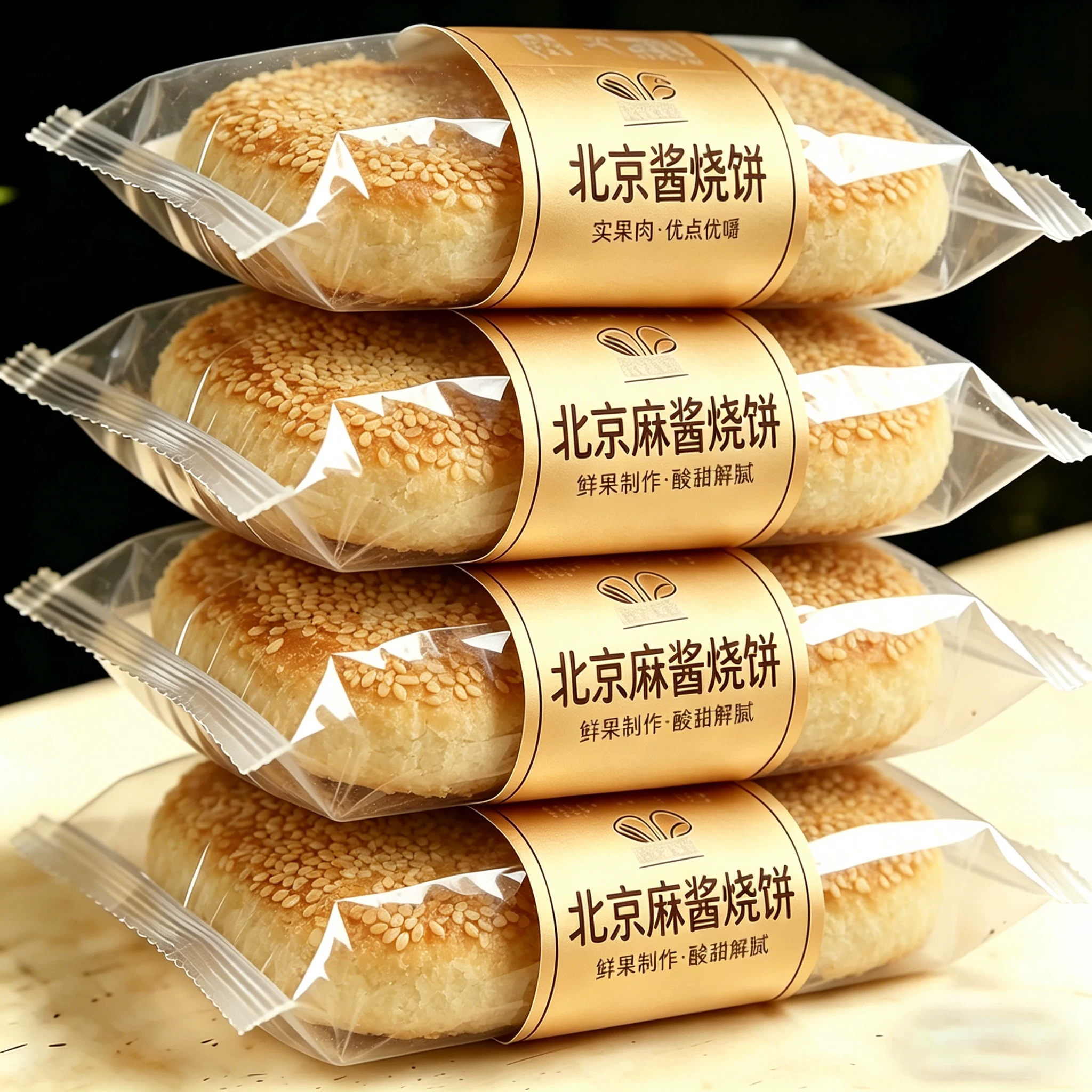 老北京麻酱烧饼老字号官方旗舰店千层芝麻烧饼特色美味早餐点心