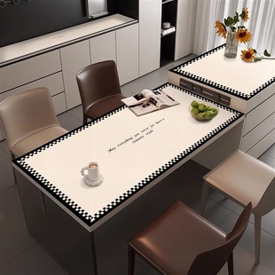 岛台岩板餐桌桌垫现代简约防水防油防烫防滑免洗茶几pvc桌布斗柜