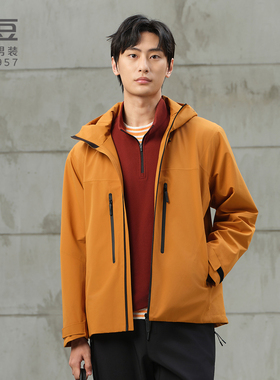 【商场同款】红豆0感户外夹克三防软壳内里绒感舒适冲锋衣男6J006