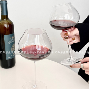 创意水晶玻璃勃艮第红酒杯细杆轻奢家用闻香高脚葡萄酒杯欧式