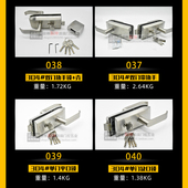 304不锈钢无框玻璃门执手锁办公室隔断门锁 打孔单门双开门把手锁