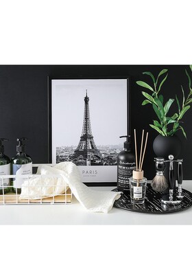 酒店样板房卫生间洗手台置物架饰品摆件沐浴液用品花艺阳台架摆设