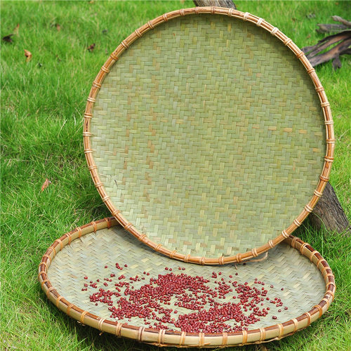 青篾竹编簸箕竹制品竹匾竹筛子家用厨房竹篮晾晒装饰无孔绘画