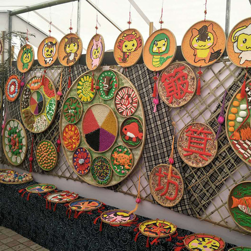 竹编幼儿园绘画装饰大尺寸竹匾家用圆簸箕无孔竹制品手工晾晒田园