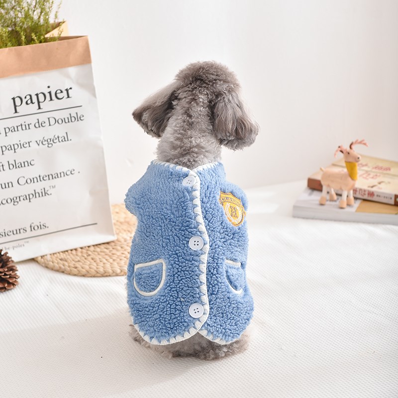 宠物中小型犬狗狗衣服秋冬装比熊泰迪博美加绒保暖摇粒绒马甲背心