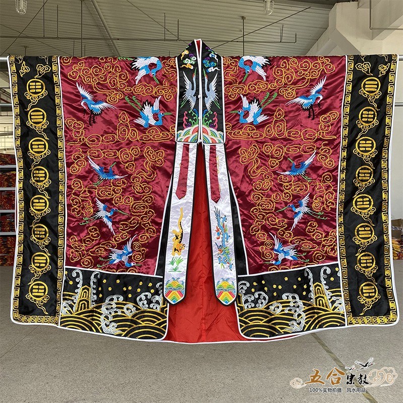 道具法衣仙鹤衣高功法衣道士服道袍仙鹤法衣道袍经衣绸缎刺绣降衣