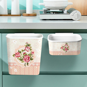 美式 垃圾桶创意壁挂悬挂收纳桶家用客厅卫生桶 田园风厨房挂式