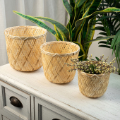 竹编镂空小竹篓桌面零食筐竹篮洗菜沥水水果篮小竹筐道具竹制品