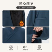 武当秋冬道袍加厚练功服太极服男女加绒斜襟中国风短款 保暖居士服