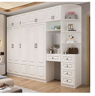 定制大衣柜现代简约梳妆台衣柜五门六门衣柜组合拉门式 抽屉大衣橱