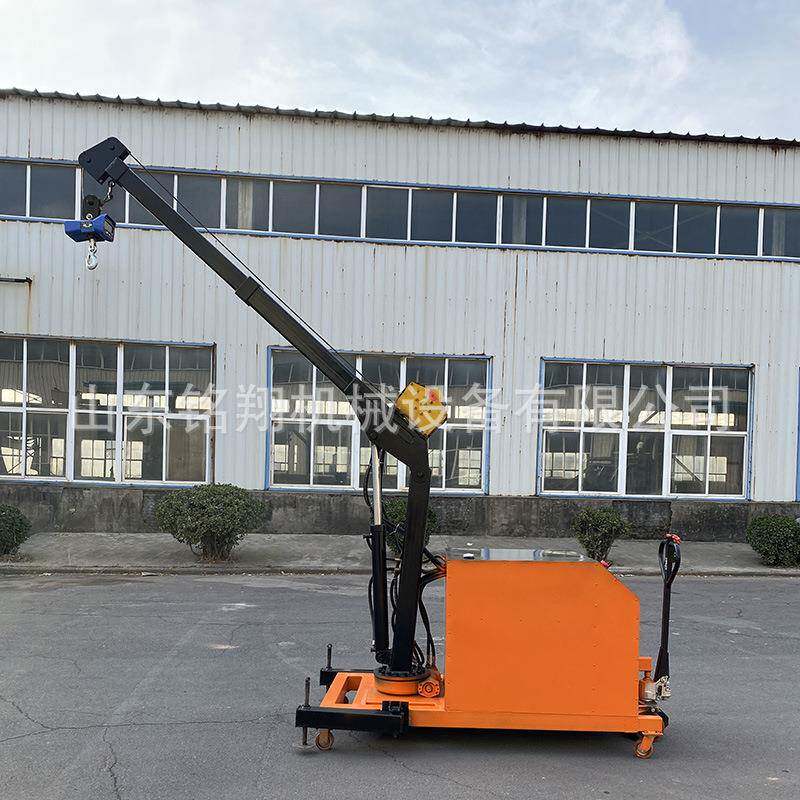 小型全电动液压吊车车间注塑模具吊装可旋转移动式单臂小吊机