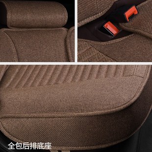 通用23新款 汽车坐垫四季 亚麻坐套全包围布艺座垫通风透气车座椅套