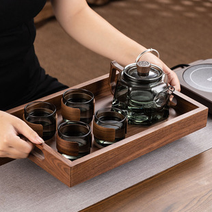 煮茶过滤泡茶壶器茶具 玻璃小型煮茶壶加厚耐高温家用小黑晶炉套装