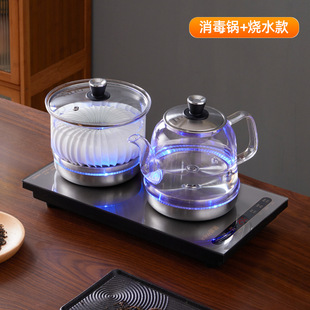 茶台煮茶器电磁茶炉底部自动上水双炉家用功夫茶具玻璃电热烧水壶