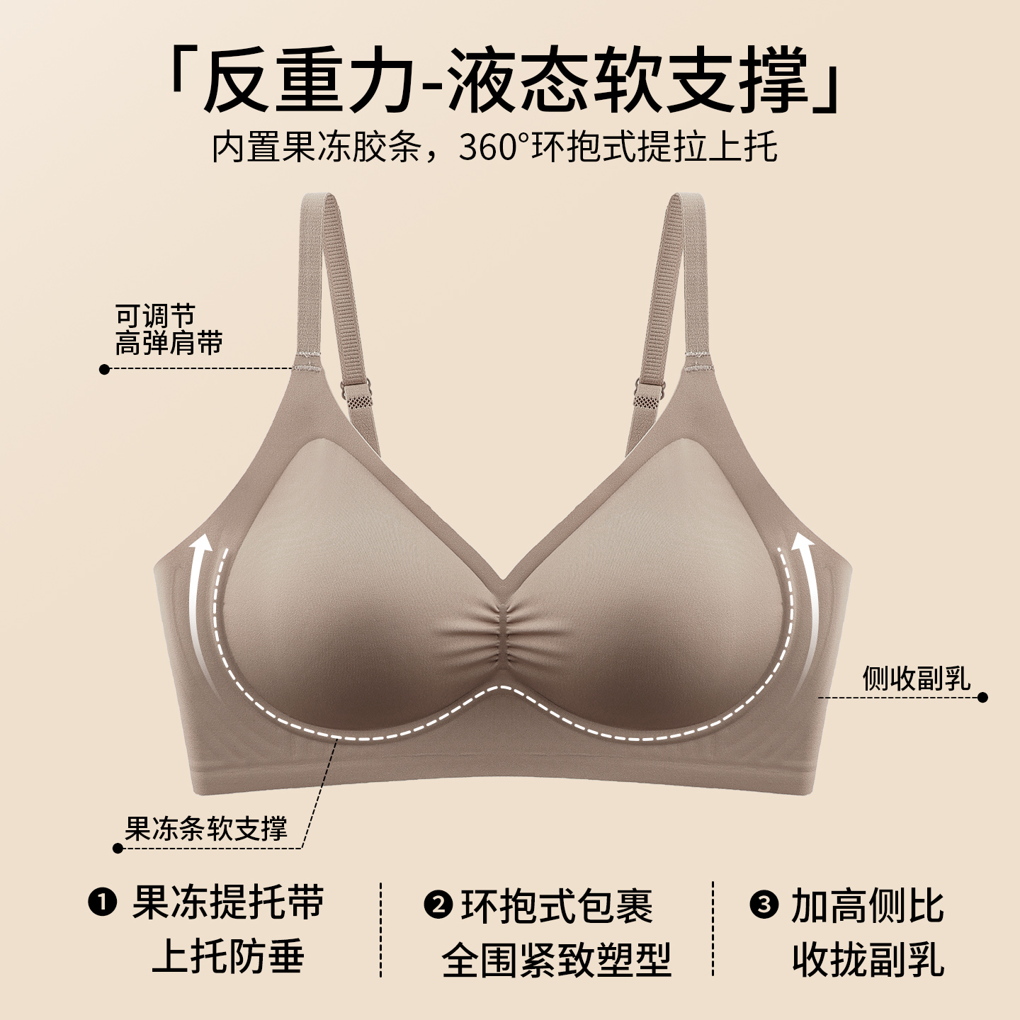 dcw小胸聚拢显大无钢圈文胸