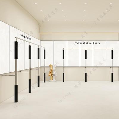 服装店展示架不锈钢黑色中岛侧挂衣架女装店专用上墙陈列架落地式