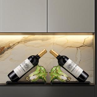 饰品 网红白菜红酒瓶收纳架子摆件客厅酒柜博古架洋酒白酒展示架装