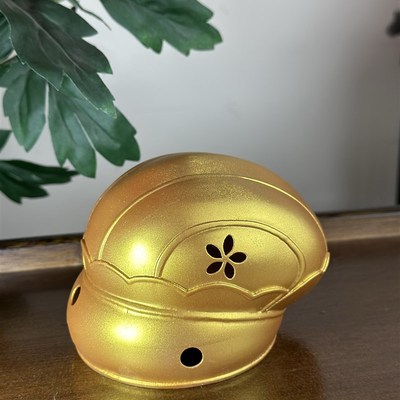 大萌制 仿明代银制梅花镂空纹小梁冠金色 汉服头饰女发冠 3d打印