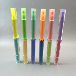 点石随心拼荧光笔12色不易滚落小巧便携拼插荧光笔单头学生用读书笔记标记画画手账高颜值DS8158