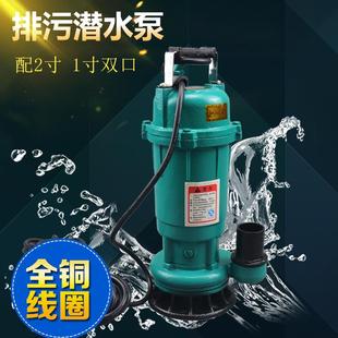 家用排污泵 1寸1.5寸220V单相550W污水泵 泥浆泵无堵塞潜水泵
