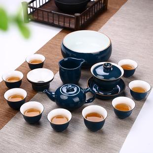 高档茶具家用陶瓷办公泡茶整套功夫茶具简约整套茶壶盖碗茶杯套装
