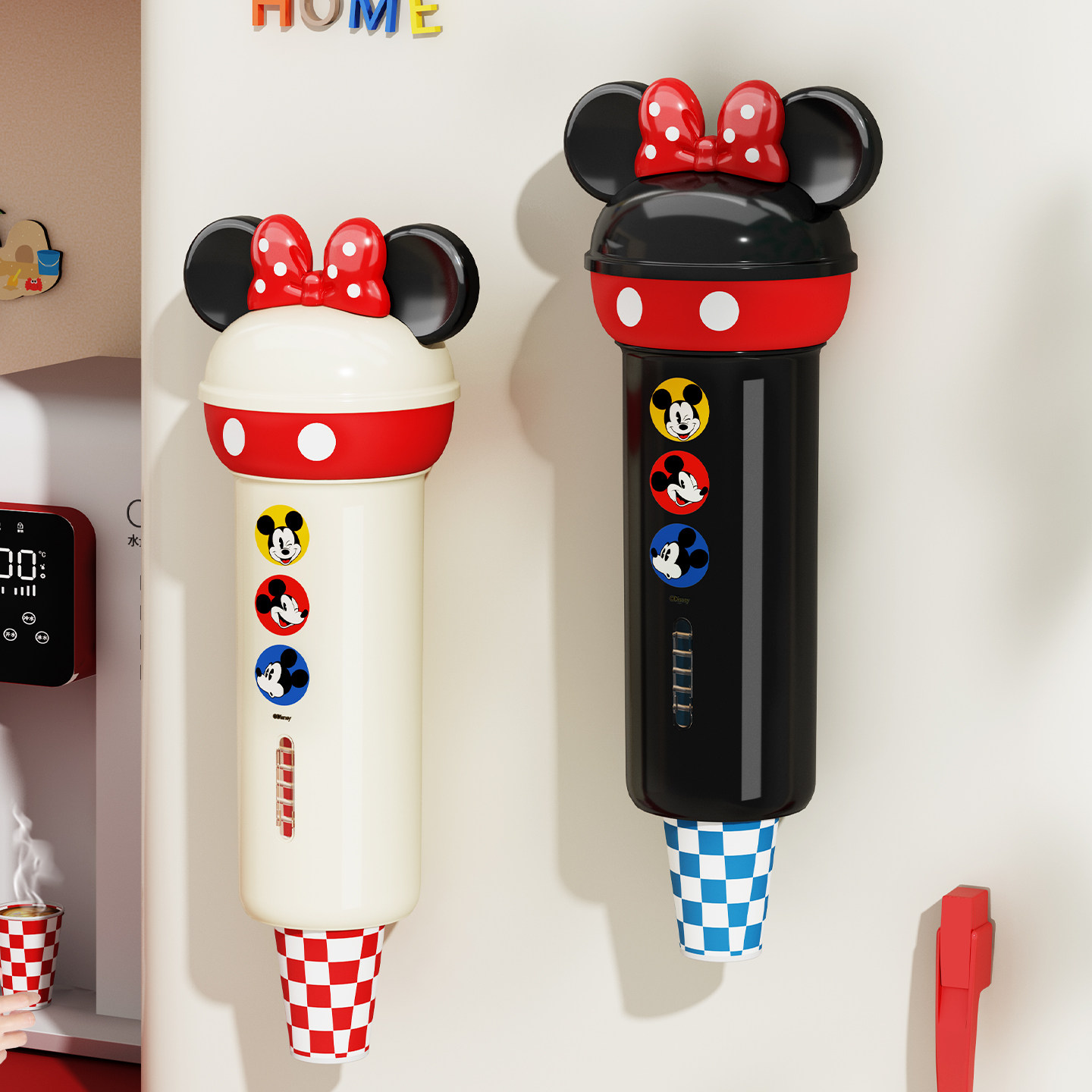 创意米奇一次性杯子取杯器饮水机杯架壁挂式免打孔卡通水杯架子置,家庭/个人清洁工具,杯架,淘宝优惠券,粉丝福利购,淘宝优惠卷