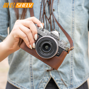 摄侣适用尼康ZFC保护套z30皮套z63相机包z50二代相机套zf底座z5二代z6IIz7保护壳Z6III牛皮zf肩带装饰配件