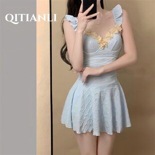 泳衣女高级感绝美裙式 2025新款 连体F平角微胖遮肉保守显瘦度假温