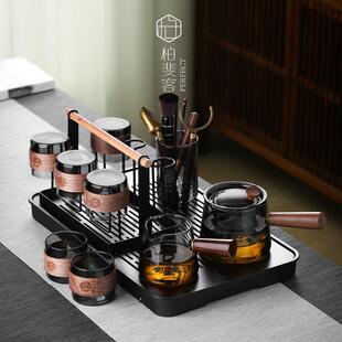 家用茶盘轻奢高档防烫耐热泡茶壶办公室客厅茶杯 玻璃功夫茶具套装