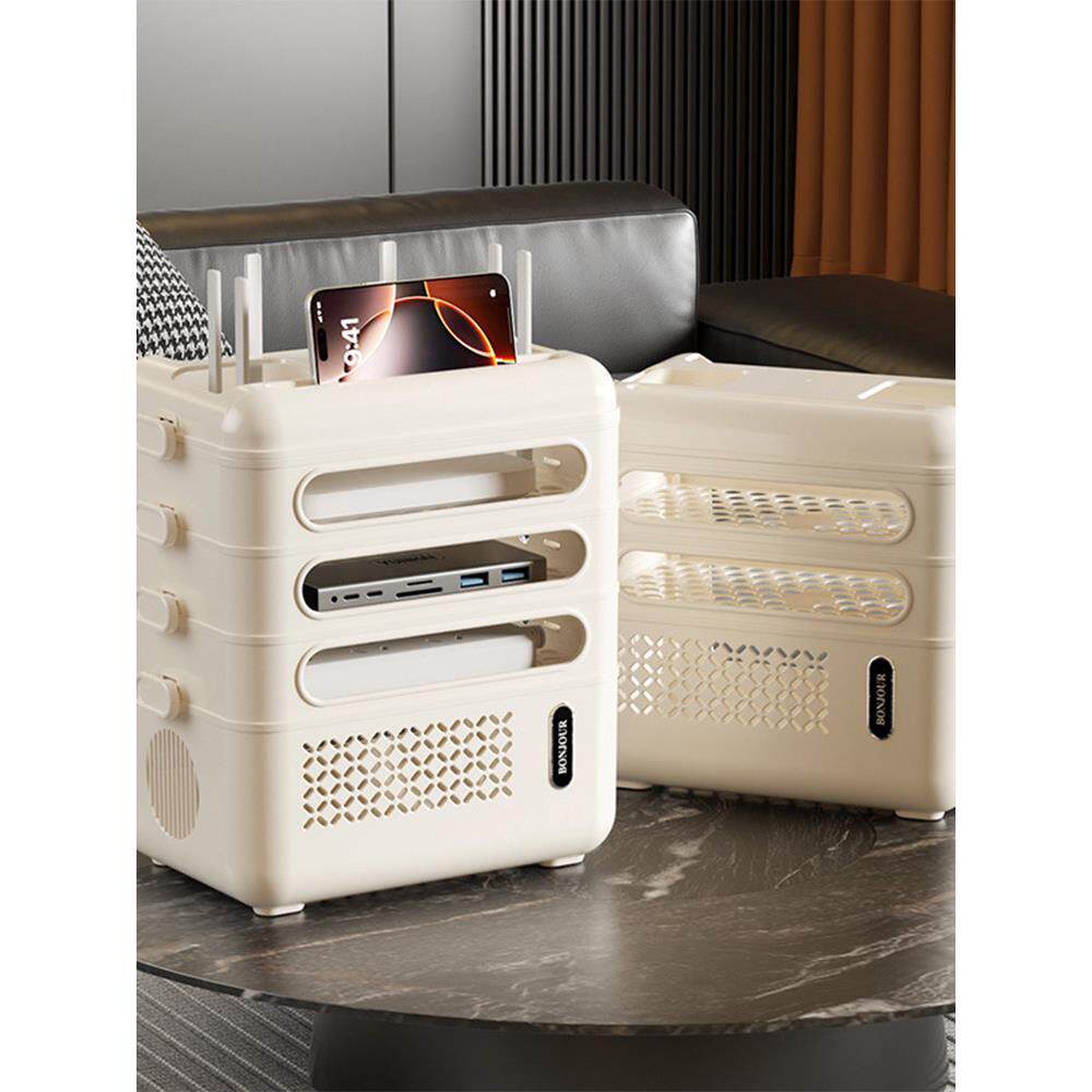 德国电视柜电线客厅无线网wifi光猫机顶盒路由器收纳盒桌面置物架