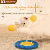 猫棒亚麻春天剑麻有趣 猫玩具有趣 猫弹力球 猫玩具原木 有趣