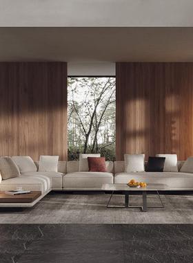 意式极简现代简约Horizonte地平线 线大坪数客厅布艺大平层别墅沙