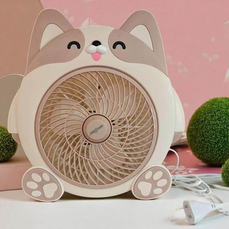 美诗儿电风扇台扇转页扇台式风扇家用迷你卡通小台扇宿舍桌面风扇