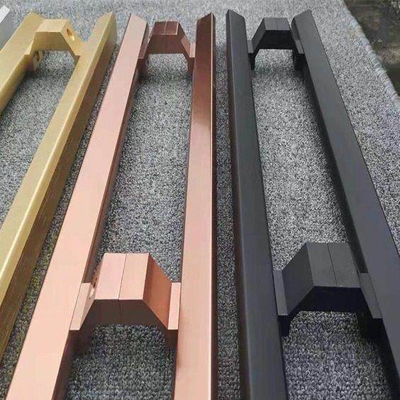 黑色无框玻璃门拉手明装有框大门把手木门扶手铝合金拉手可定做尺,基础建材,大拉手,淘宝优惠券,粉丝福利购,淘宝优惠卷