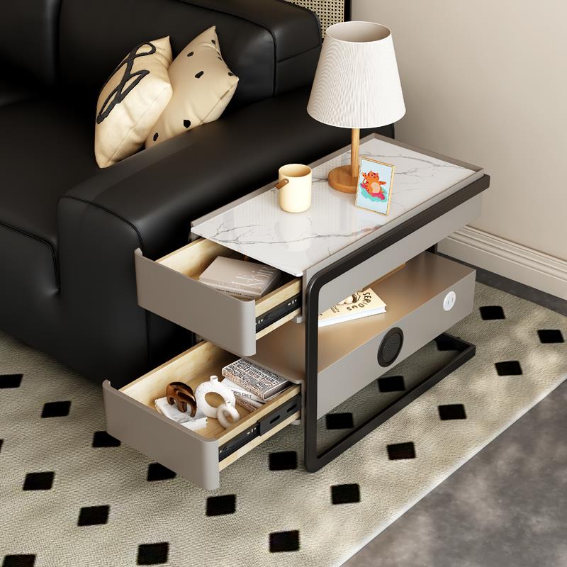 轻奢极简沙发边几置物柜客厅创意式全实木侧边柜现代简约储物角几