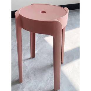 斯堪 塑料圆凳加厚成人凳椅子可堆叠餐桌长凳家庭凳备 纳维亚时尚