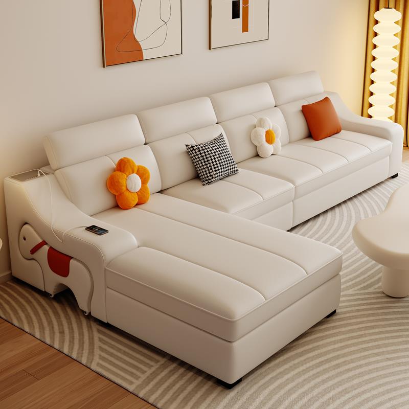 小户型沙发床多功能两用可折叠带贵妃实木2025小马沙发奶油风客厅