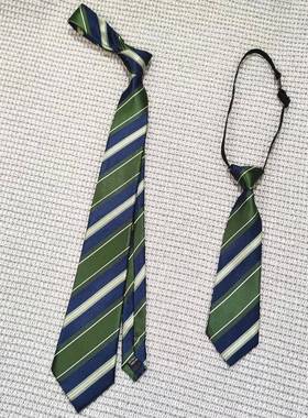 复古条纹藏青绿色8cm免打款手打领带男女学生搭配制服衬衣古着潮