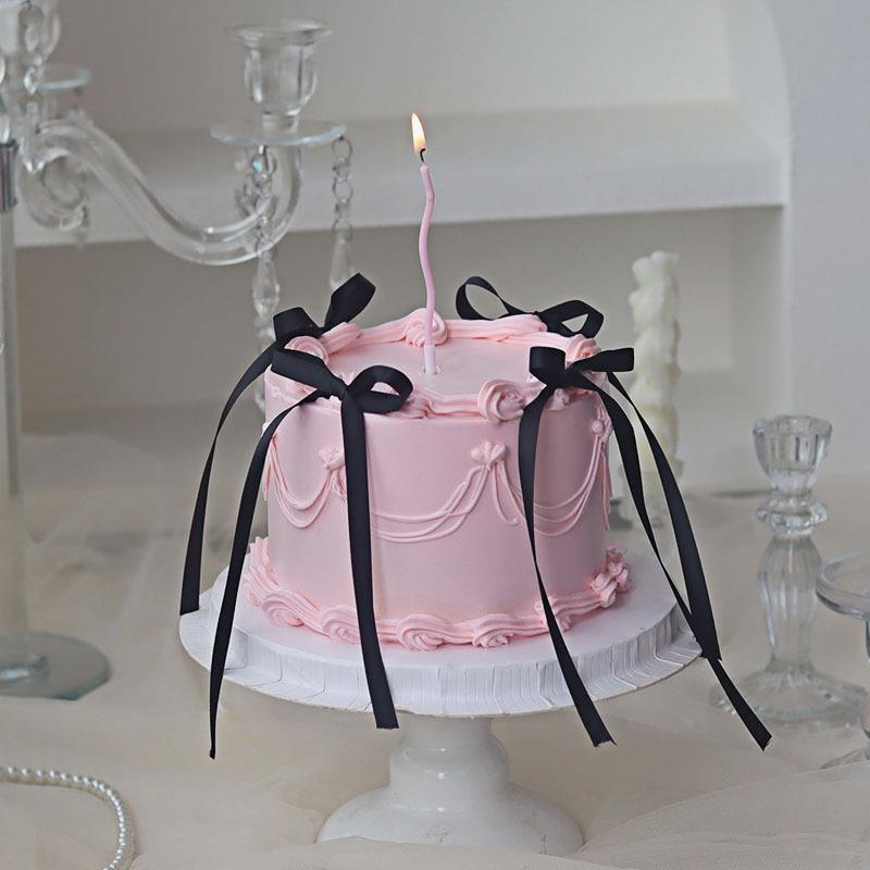 网红芭蕾风蝴蝶结丝带蛋糕装饰聚酯纤维带ins奶油蛋糕甜品台装扮