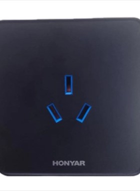 鸿雁智能86型家用暗装三孔五孔白色金色和黑色智能插座面板