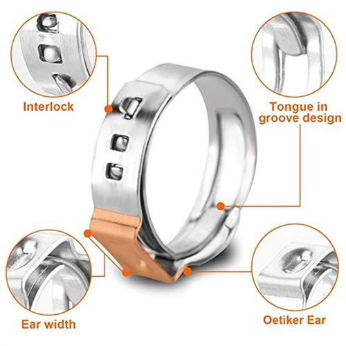 130个盒装304不锈钢单耳无极卡箍5.8-28.6MM喉箍管卡管箍抱箍套