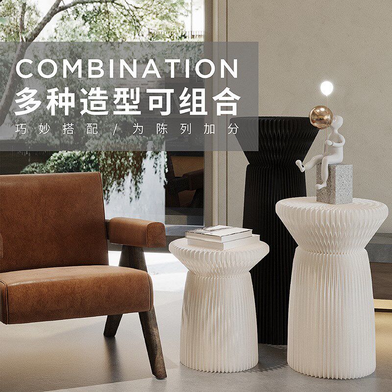 十八纸花坛圆柱展架艺术陈列复古空间氛围装饰台门店橱窗展会展示