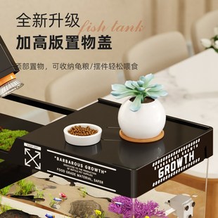 家用生态养乌龟饲养缸造景全套浮岛晒台爬台龟缸客厅新款溪流鱼缸