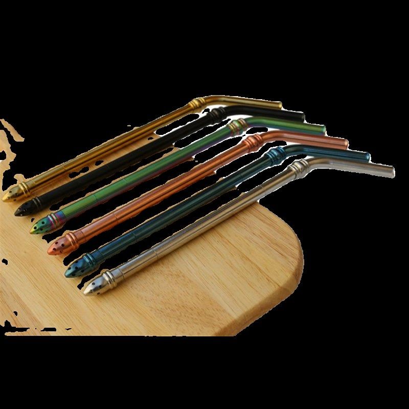 加长不锈钢组合吸管勺子奶茶搅拌过滤一体两用环保粗金属非一次性