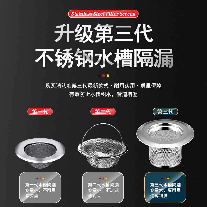 厨房水槽过滤网洗菜盆漏斗洗碗水池家用不锈钢地漏下水道提笼盖子