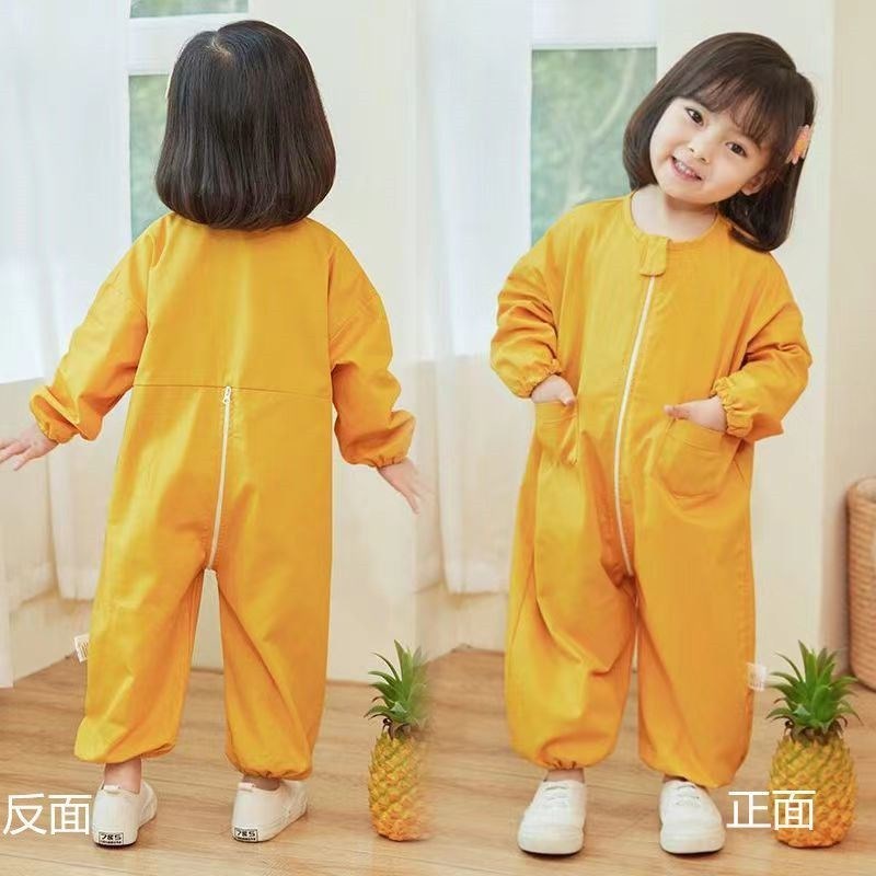宝宝连体罩衣一体式爬爬服防脏防水婴儿爬行服秋冬款户外冬季外穿