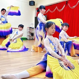 十八焕蝶舞蹈服中国风紫色艺考剧目表演服装儿童古典舞扇子演出服